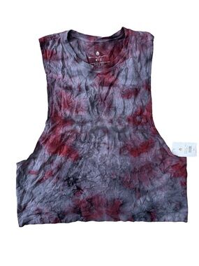 NWT Spiritual Gangster Red & Gray Tie-Dye PEACE Galaxy Muscle Tank